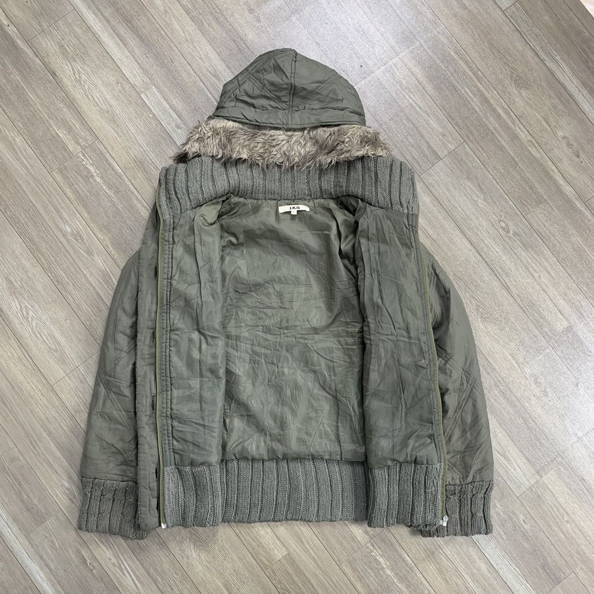 If Six Was Nine 2000’s JKG Puffer Fur Army Green LGB GOA Style Jacket Size US L / EU 52-54 / 3 - 9 Thumbnail