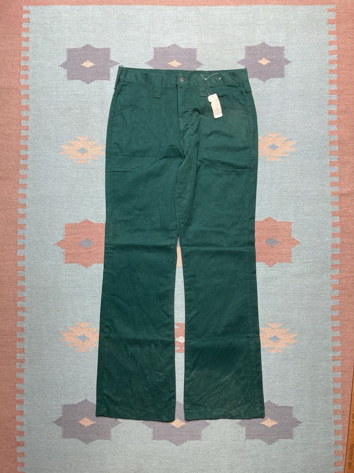 Vintage NEW Vtg 70s bell bottom flare pants soft deadstock 16 32x33 Size 32" / US 10 / IT 46 - 1 Thumbnail