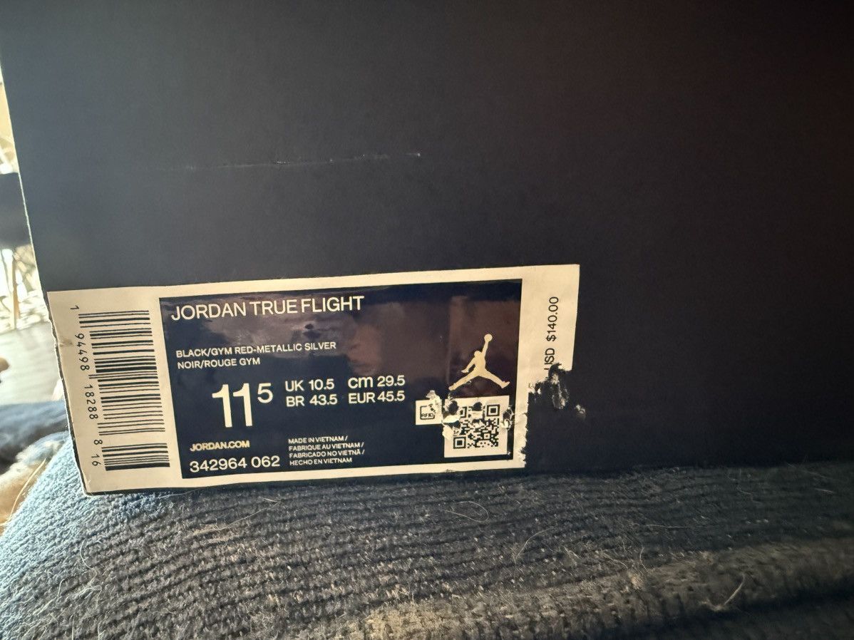 Jordan Brand Jordan True Flight Black Gym Red Size US 11.5 / EU 44-45 - 8 Thumbnail