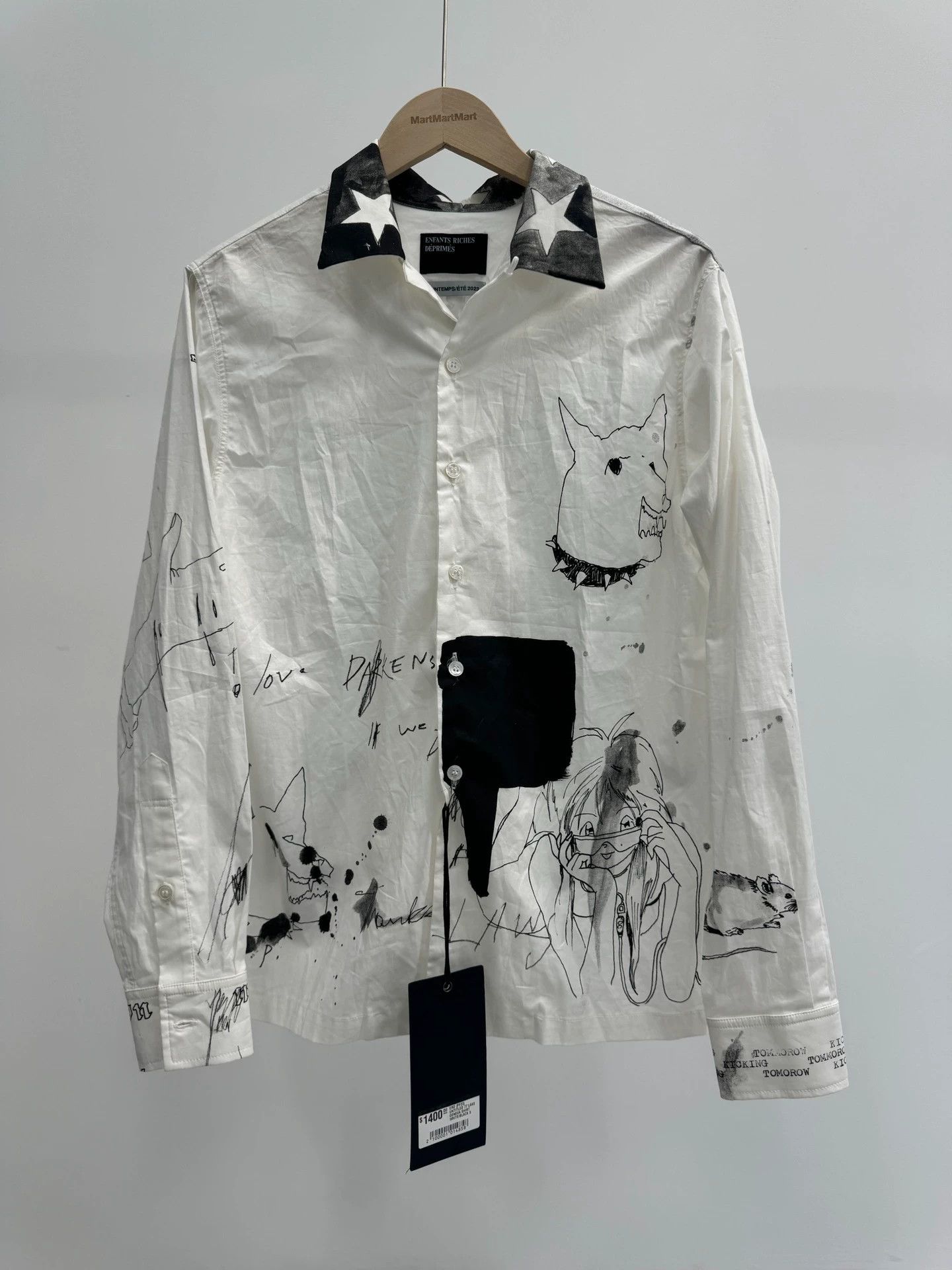 Enfants Riches Deprimes Enfants Riches Deprimes Kick Tomorrow's Hand-painted Graffiti Shirt Size US S / EU 44-46 / 1 - 1 Thumbnail