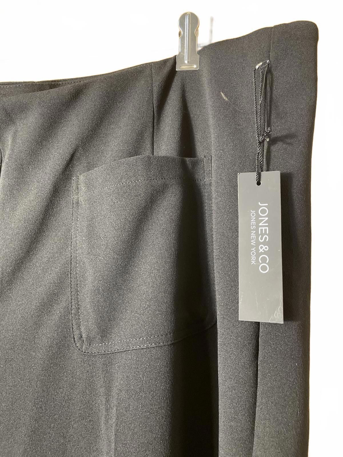 Other Jones & Co Black Dress Pants Women's 3X Black Wide Leg NWT Size 42" / US 20 - 2 Thumbnail