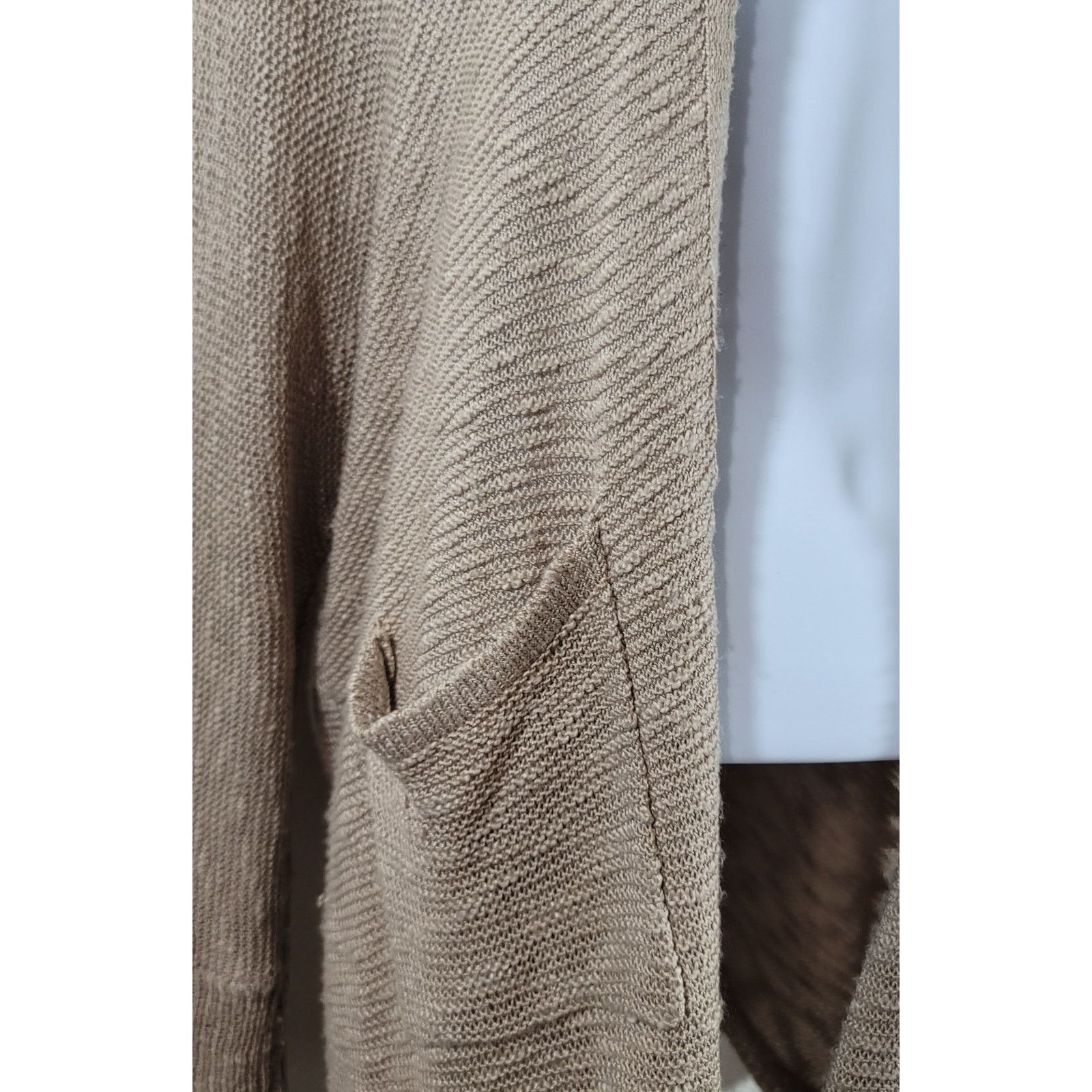 Other Altar'd State Tan Slub Knit Open Front Cardigan Large Size L / US 10 / IT 46 - 5 Thumbnail