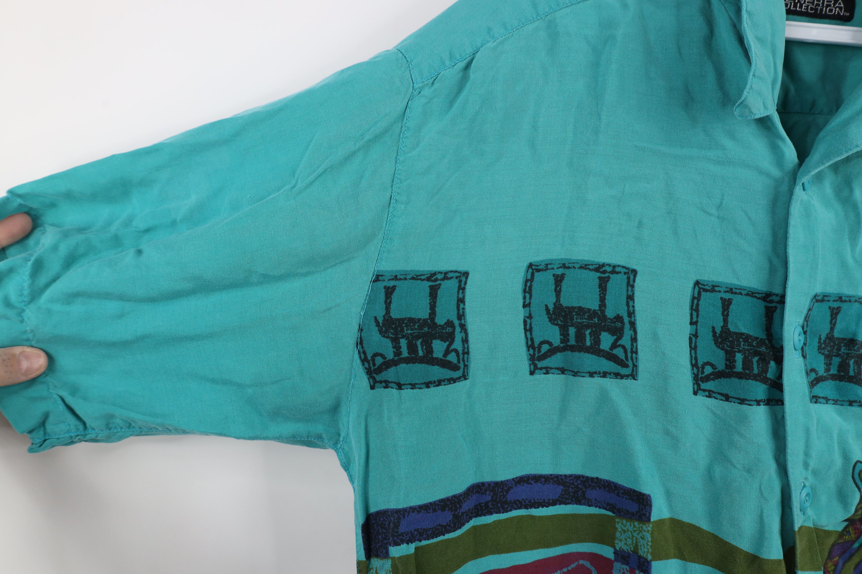 Vintage Vintage 90s Streetwear Collar Tribal Cave Art Button Shirt Size US M / EU 48-50 / 2 - 6 Thumbnail
