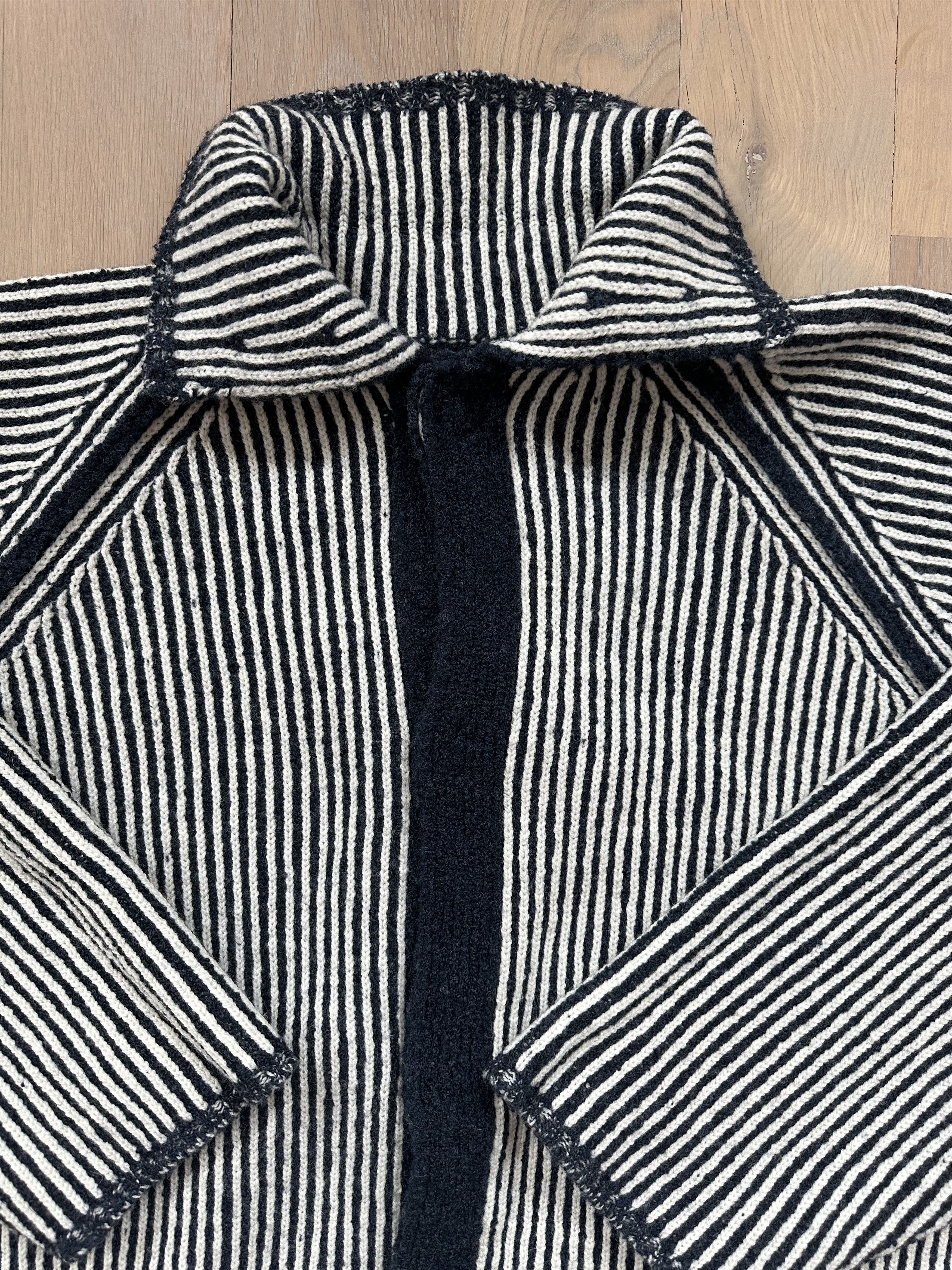 Niceness NICENESS K. Snafu Reversible Wool Knit Jacket Navy/White Size US L / EU 52-54 / 3 - 15 Thumbnail