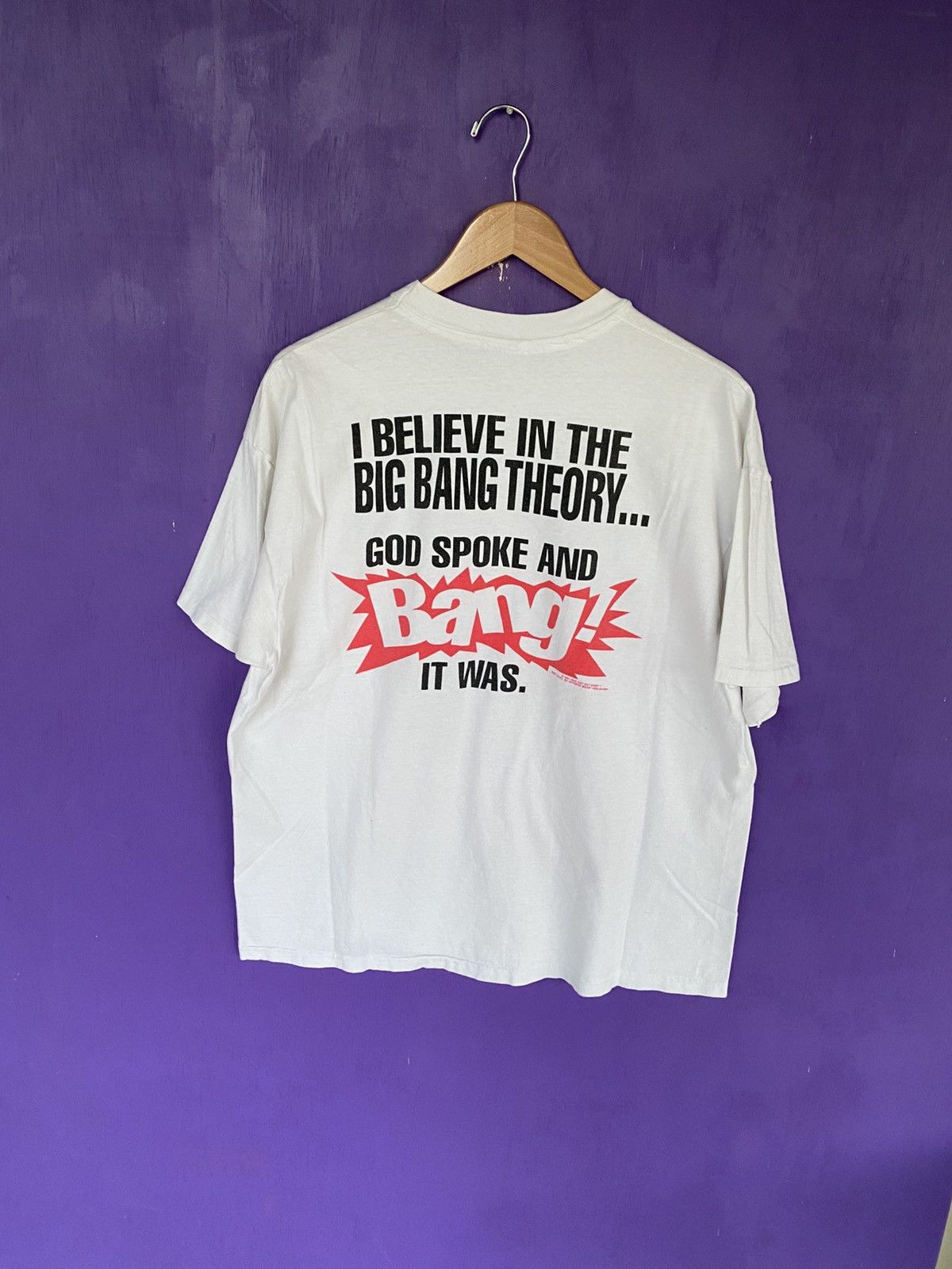 Other Vintage 1991 God spoke evolution big bang t-shirt Size US XL / EU 56 / 4 - 2 Thumbnail