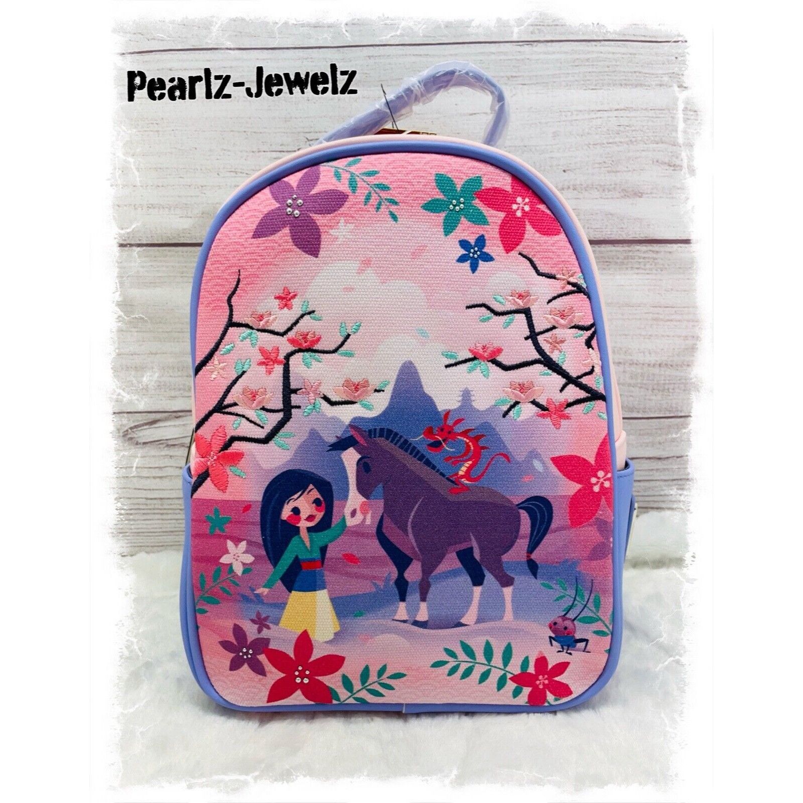 Disney Loungefly Disney Mulan & Friends Cri-Kee Purple Canvas Faced Size ONE SIZE - 1 Thumbnail
