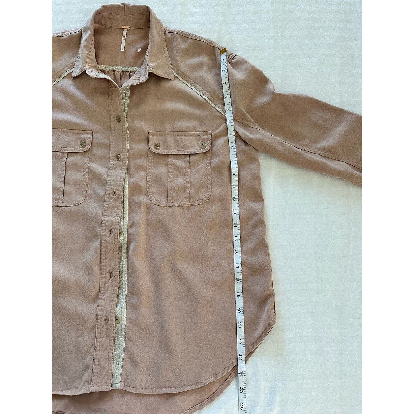 Free People Free People Off Campus Blush Pink Metallic Shirt Size S Size S / US 4 / IT 40 - 10 Thumbnail