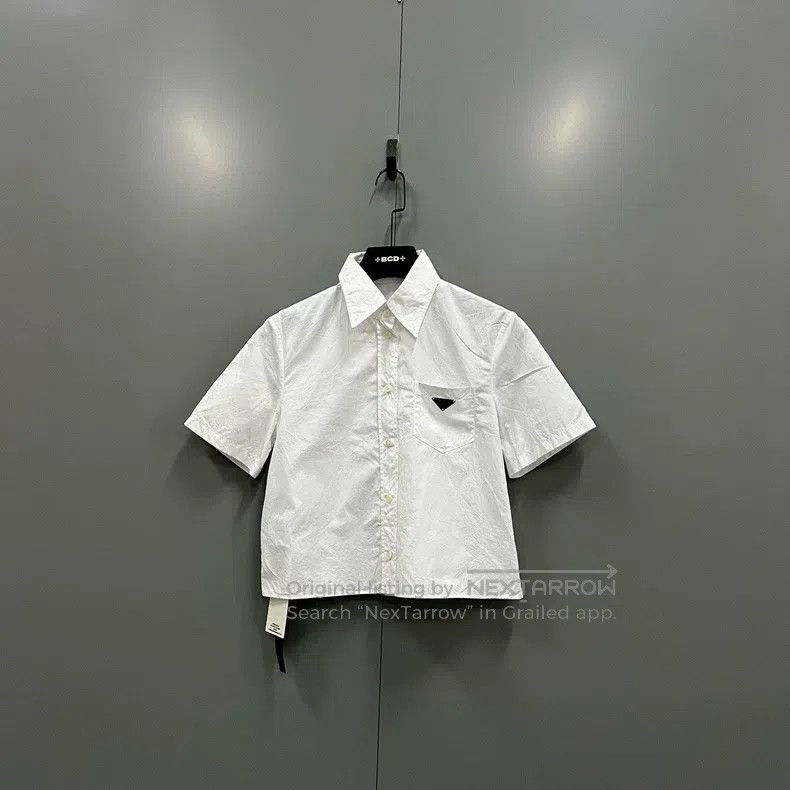 Prada White triangle short-sleeved shirt