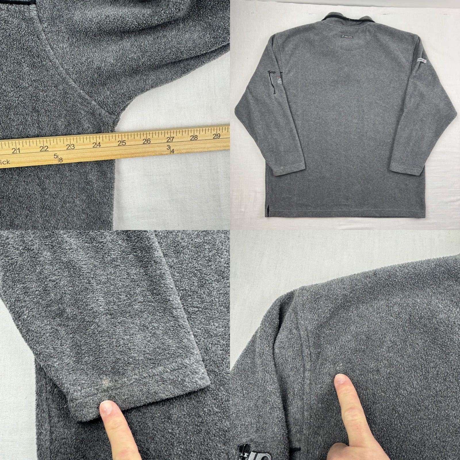 Point Zero VINTAGE Point Zero Fleece Jacket Quarter Zip Adult Large Gray Pockets 90s Y2K Punk Mens Size US L / EU 52-54 / 3 - 8 Thumbnail