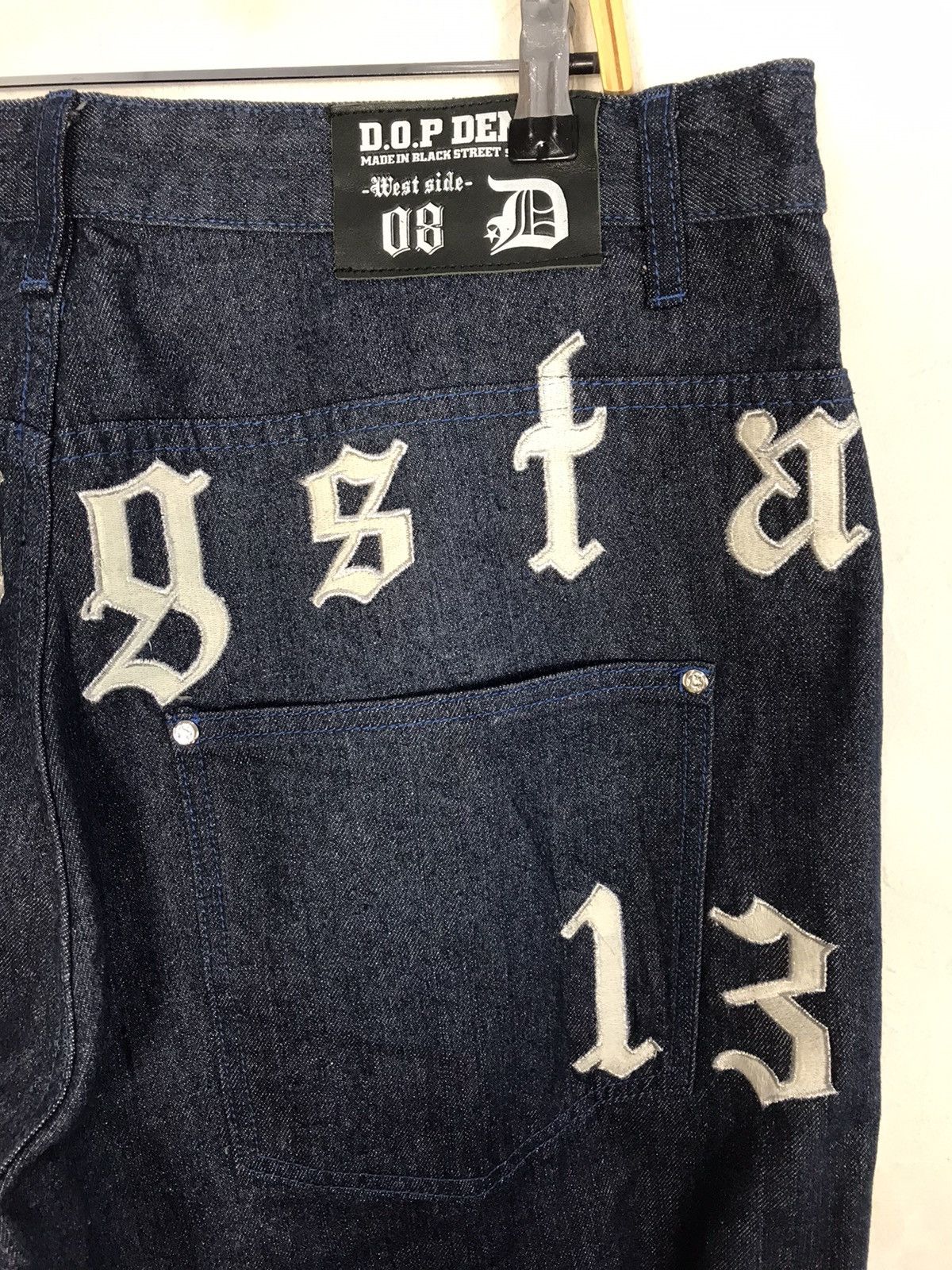 Vintage D.O.P Denim Gangsta 13 La Dark Indigo Denim Baggy Hiphop Size US 38 / EU 54 - 8 Thumbnail