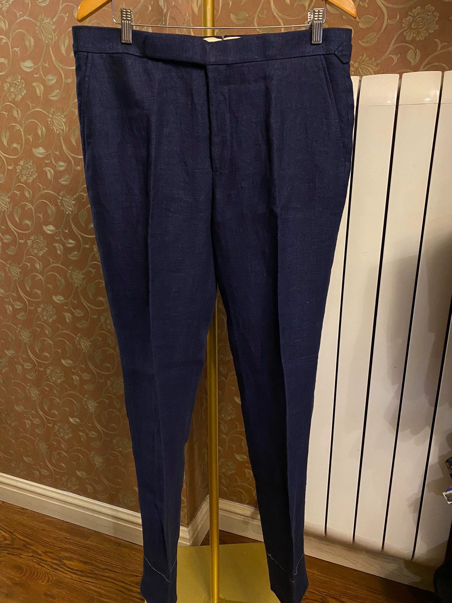 Ralph Lauren RL Purple Label RRL Naples Heavy Linen Navy Trousers Size US 34 / EU 50 - 1 Thumbnail