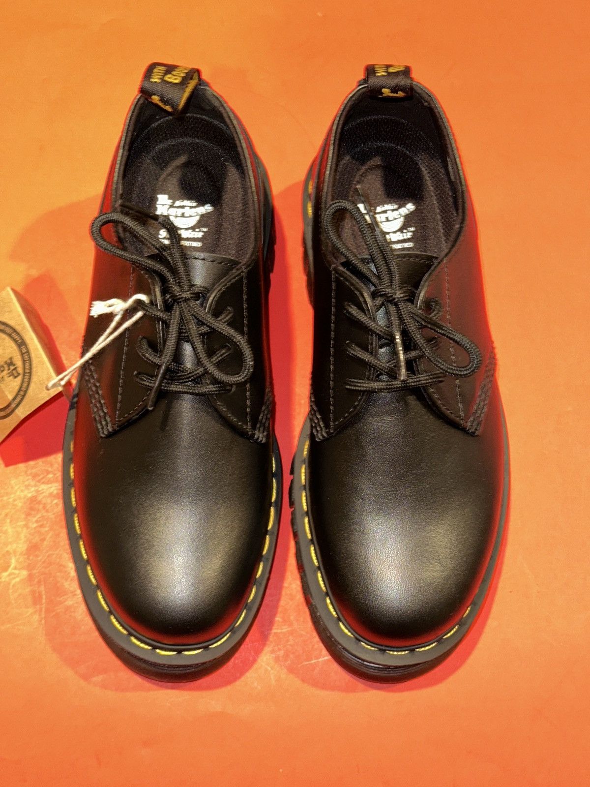 Dr Martens Dr. Martens Audrick 3-Eye Black Leather Platform Shoes Boots, Women's (Size 8)