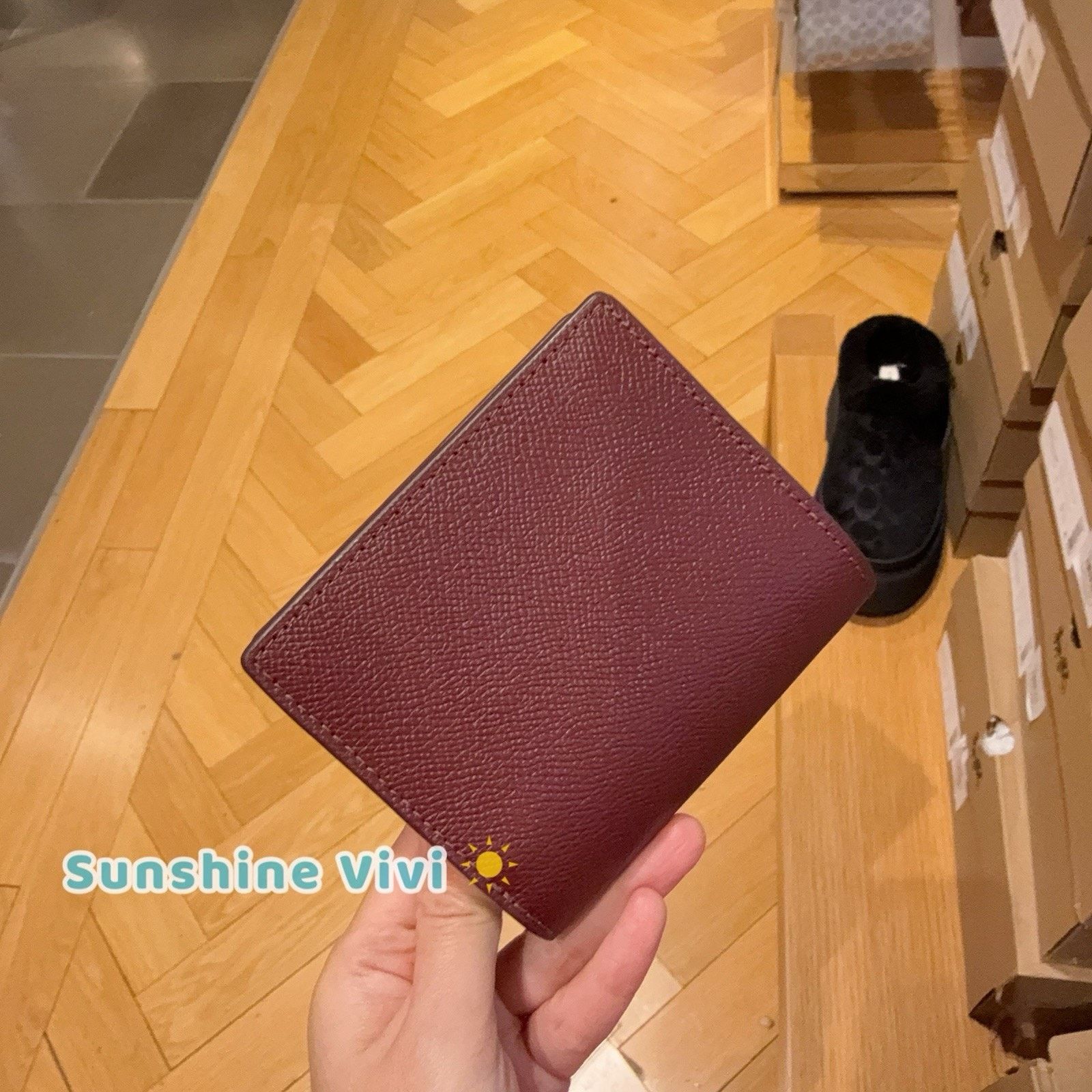 Coach NWT Coach Snap Wallet CCM75 Dark Wine Crossgrain Leather Size ONE SIZE - 5 Thumbnail