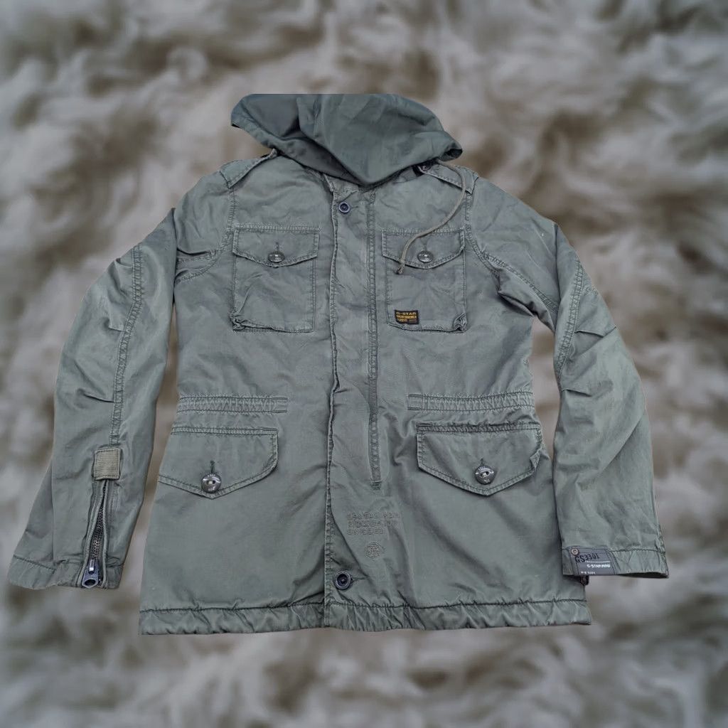 G-Star G-STAR Trooper Jacket Mens S Full Zip Green Hooded Small Jacket Size US S / EU 44-46 / 1 - 1 Thumbnail