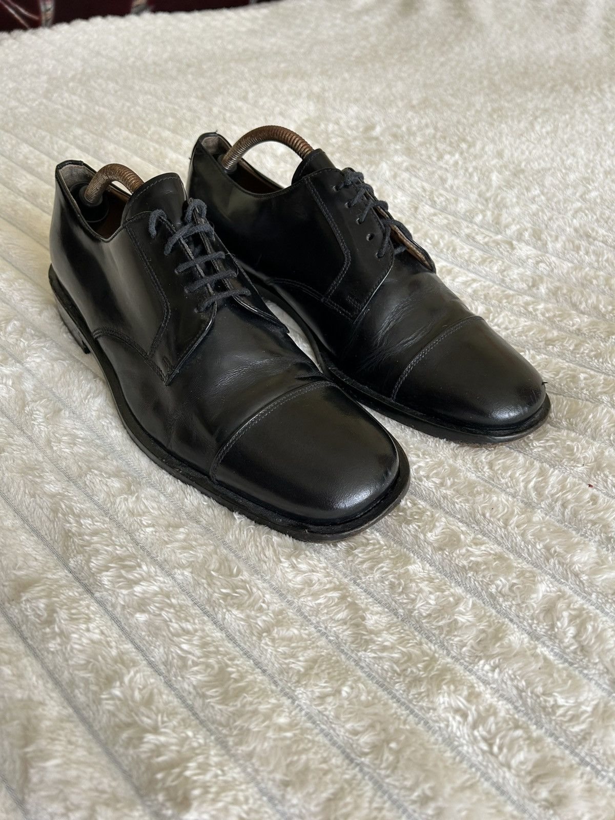 Dolce & Gabbana Dolce&Gabbana Black Leather Square Toe Lace-Up Oxfords US 7 Size US 7.5 / EU 40-41 - 2 Thumbnail