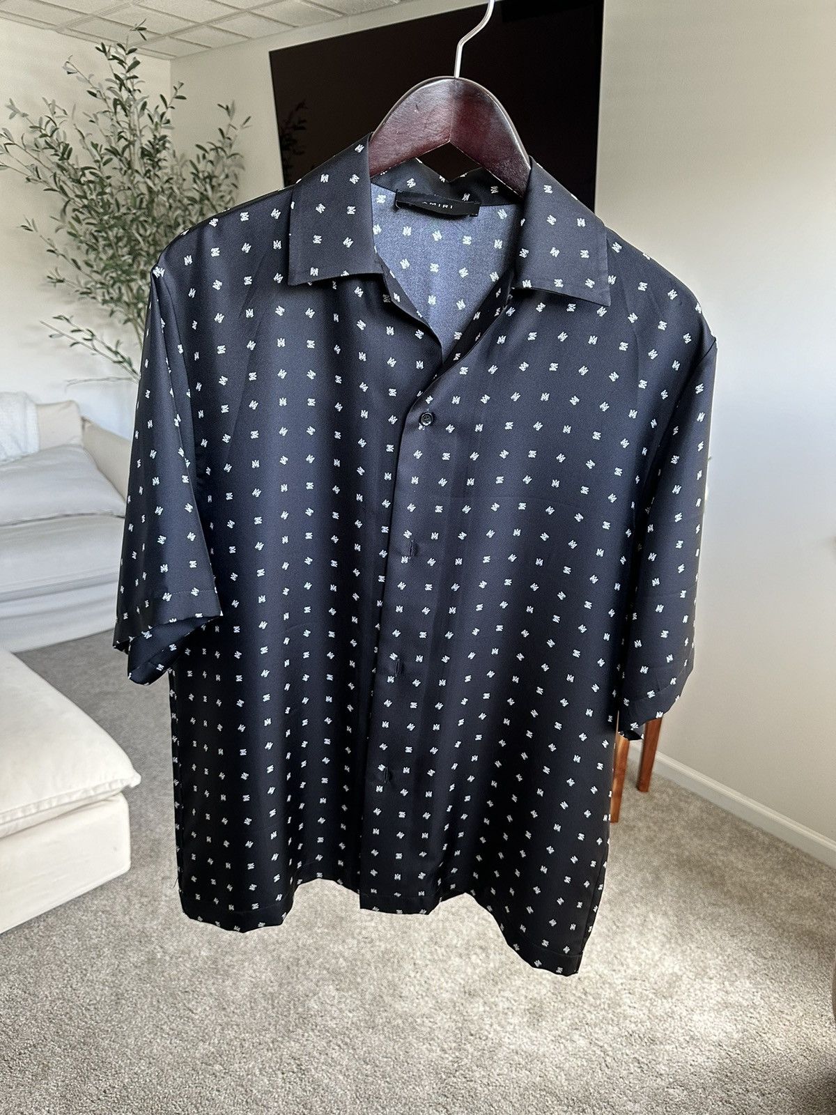 Mixed Monogram Silk Camp Shirt