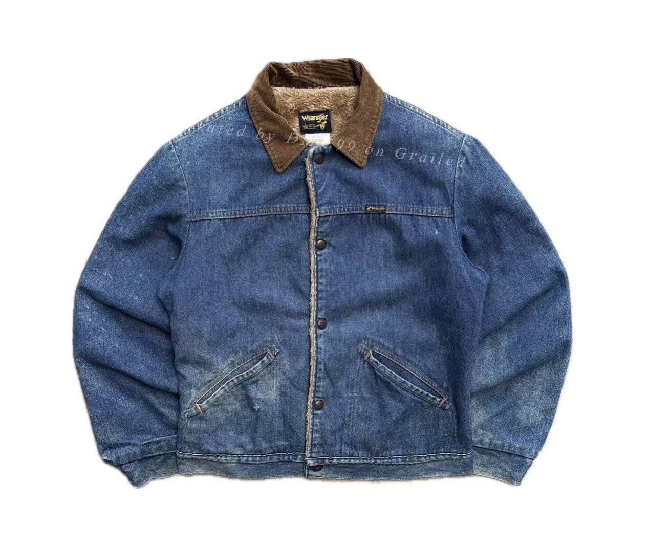 Vintage Vintage Wrangler 1980s Denim Sherpa Lined Trucker Jacket Size US M / EU 48-50 / 2 - 1 Thumbnail