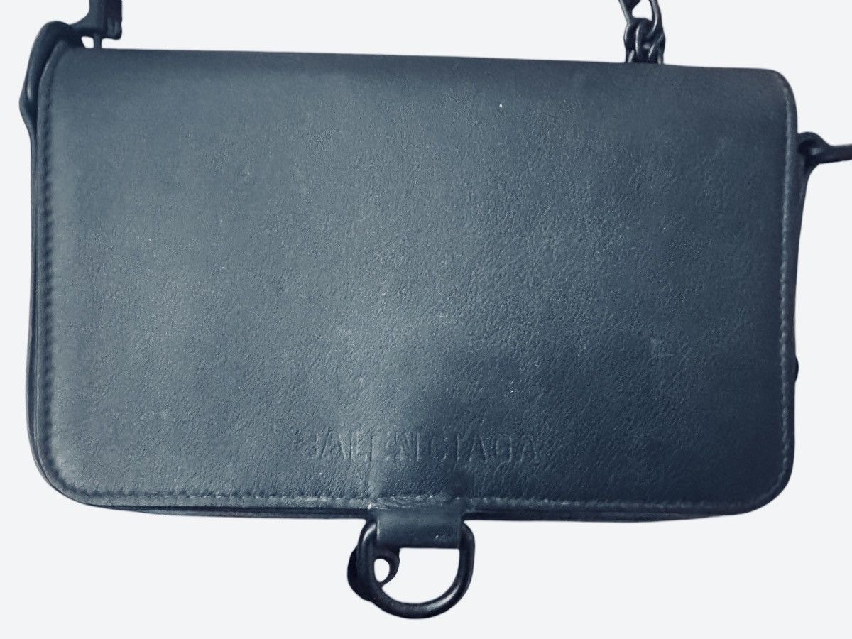 Balenciaga leather and metal shoulder bag