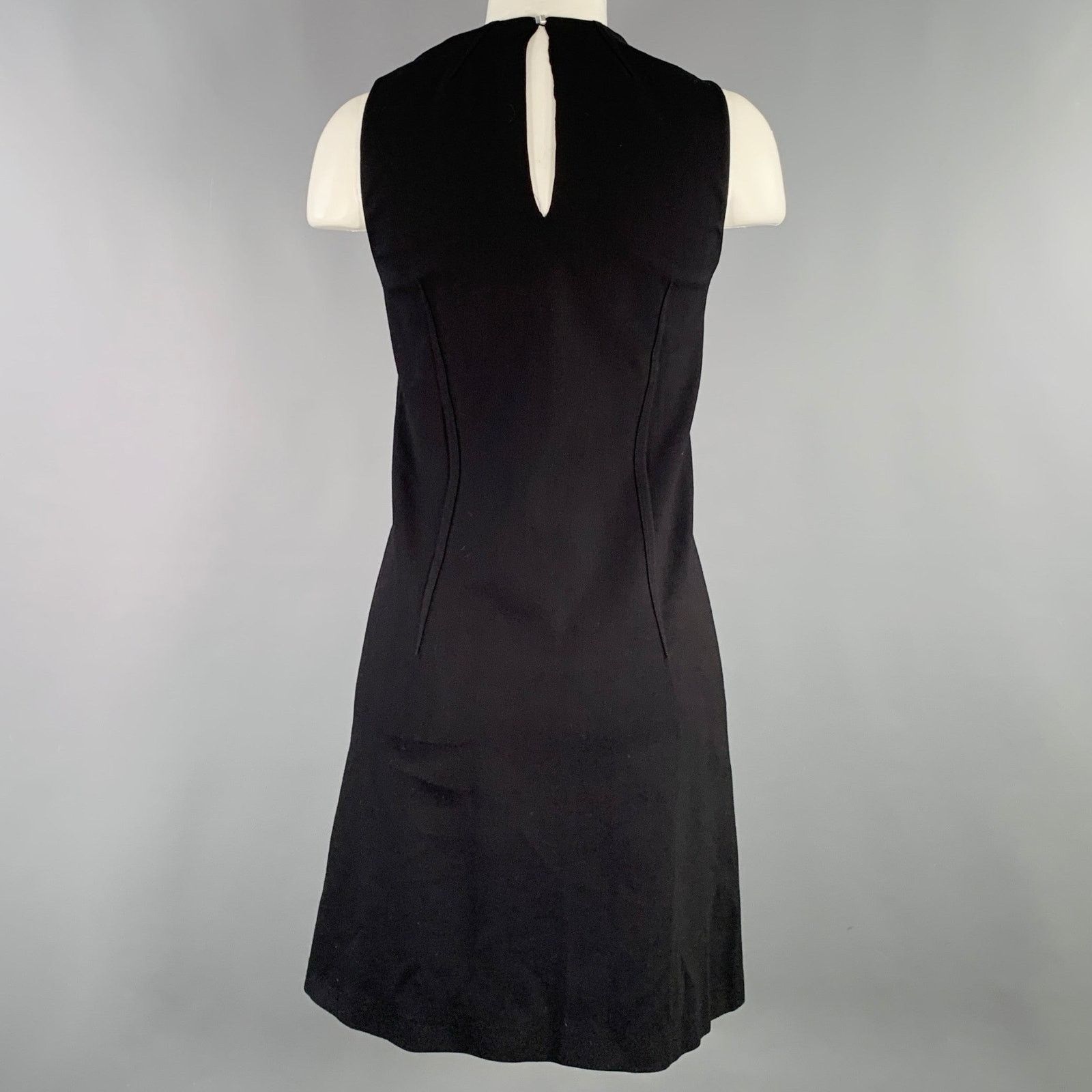 Costume National Size XS Black Silver Viscose Blend Two Tone Shift Dress Size XS / US 0-2 / IT 36-38 - 4 Thumbnail