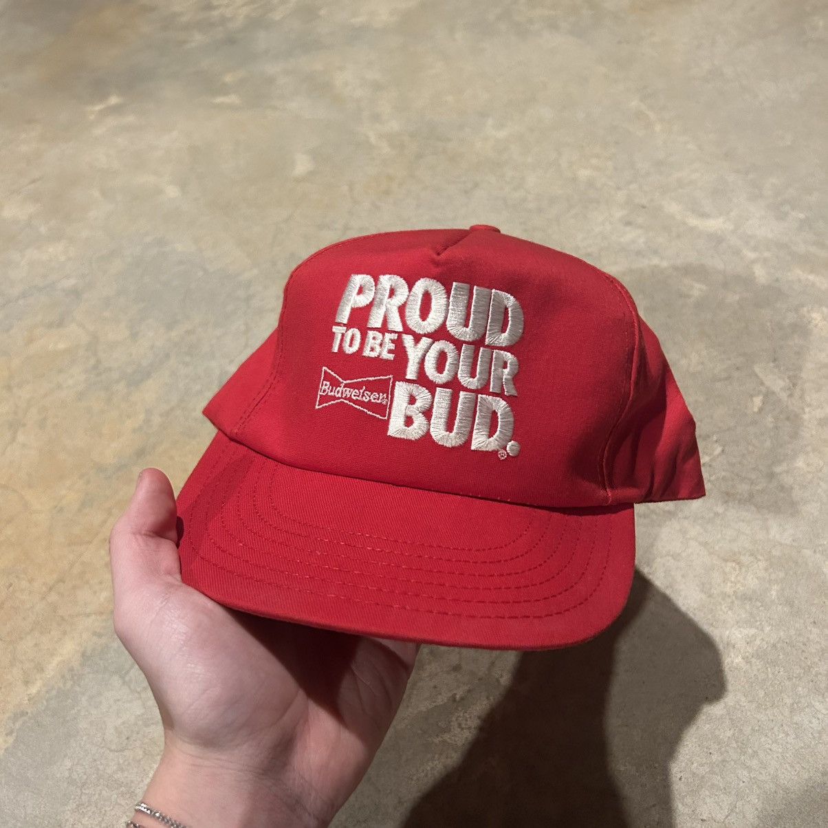 Budweiser × Vintage Crazy Vintage 90s Budweiser Proud To Be Your Bud Hat Size ONE SIZE - 2 Thumbnail