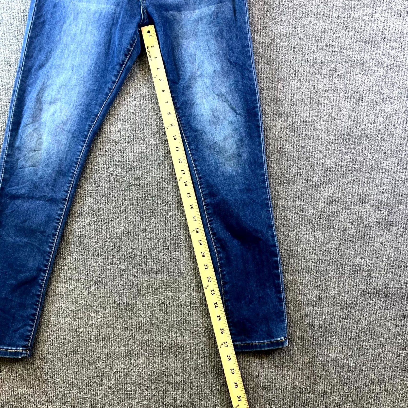 Vintage Bamboo Skinny Jeans Women's 11 Blue Cotton Denim Stretch Travel Faded Outdoor Streetwear Season: All-Season Size 32" / US 10 / IT 46 - 3 Thumbnail
