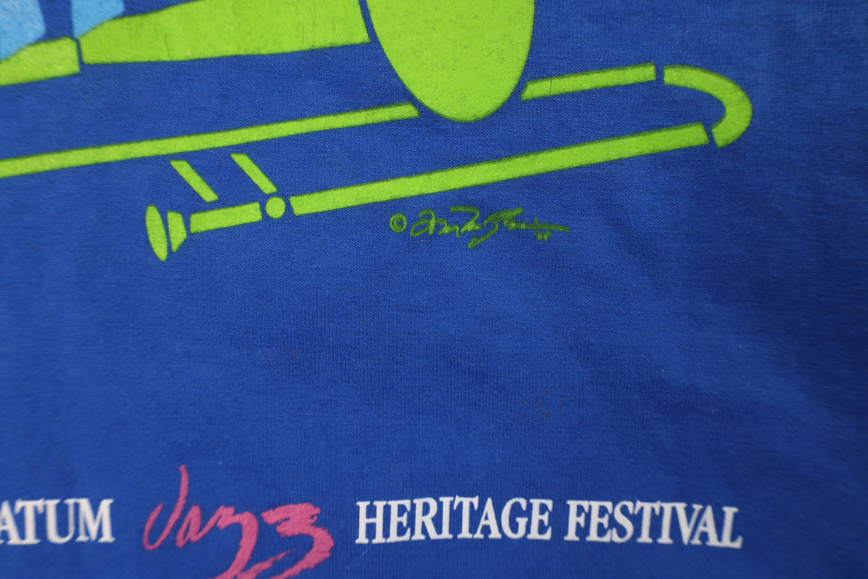 Vintage Vintage Y2K Art Tatum Jazz Heritage Festival T-Shirt Blue Size US XXL / EU 58 / 5 - 5 Thumbnail