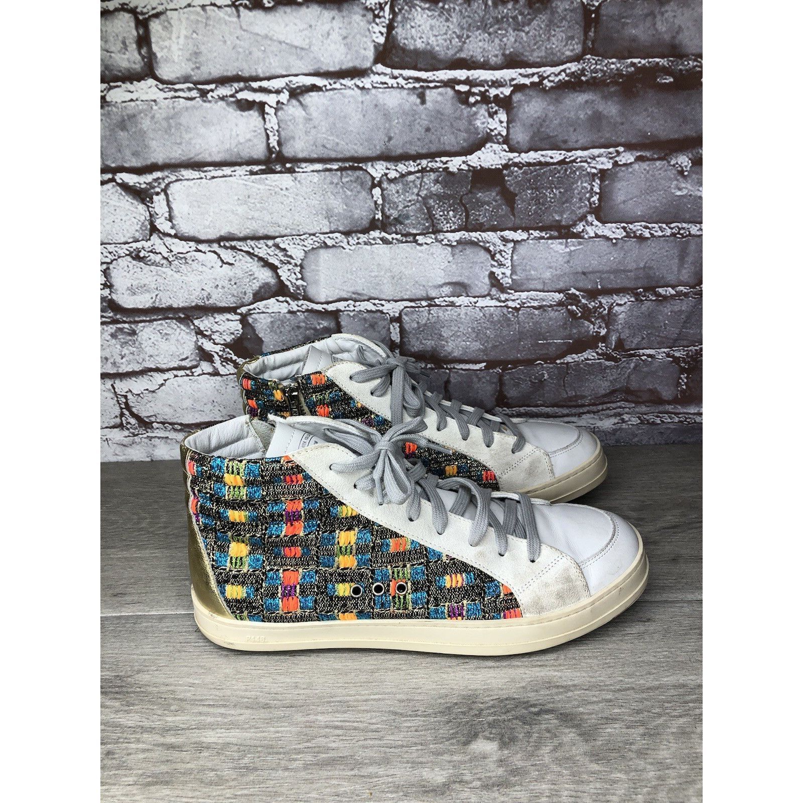 P448 P448 Skate Malhia Sneakers White Leather Lace Up High Top Sh Size US 10.5 / IT 40.5 - 18 Thumbnail