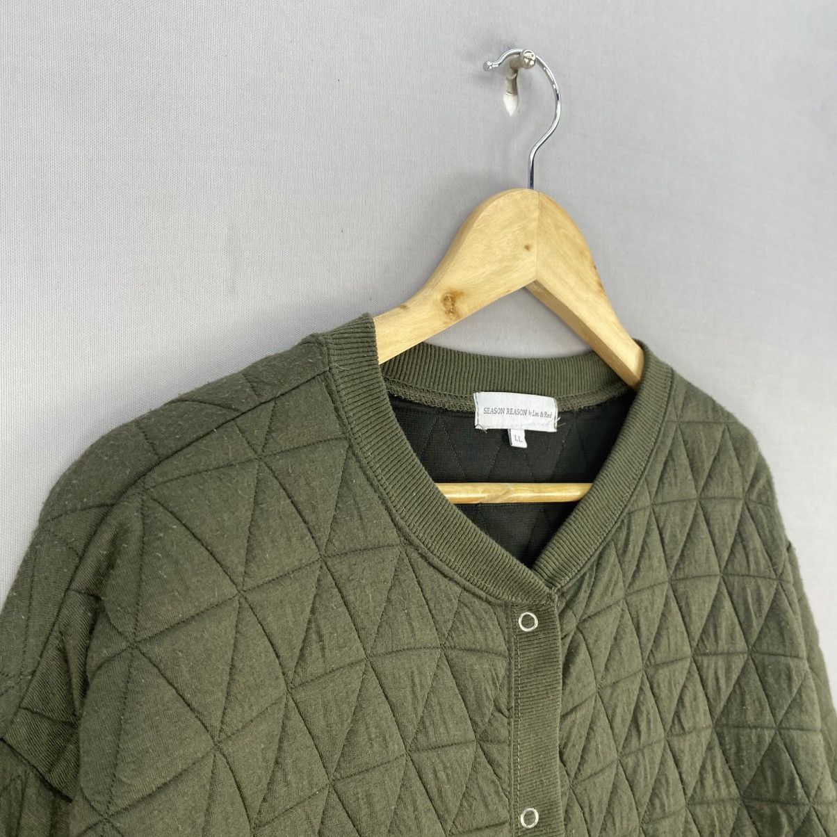 Japanese Brand Season Reason Quilted Snap Button Cardigan | Olive Green Size US M / EU 48-50 / 2 - 2 Thumbnail