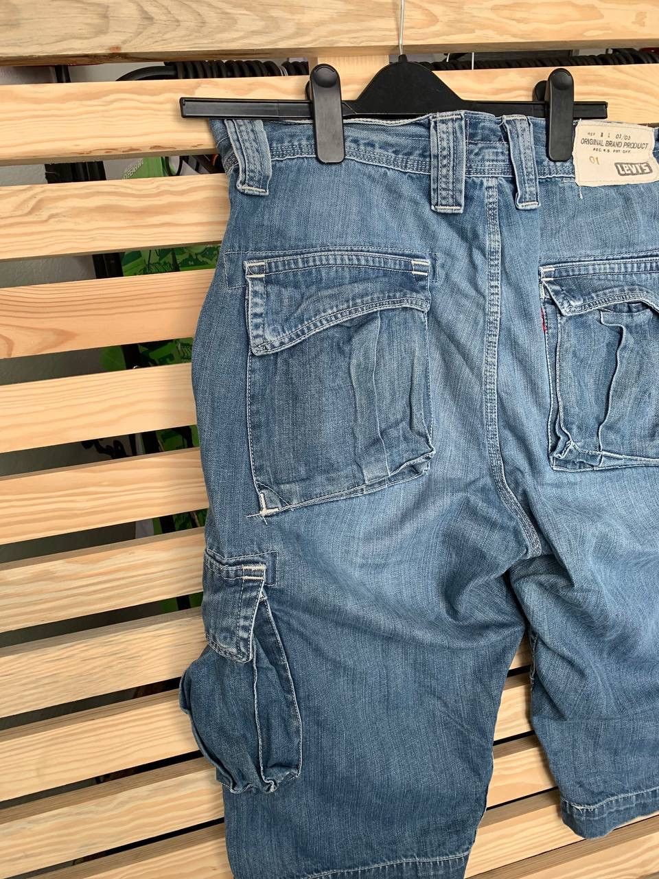 Levi's × Vintage Levis Cargo Shorts Denim Distressed Rap Sk8 Baggy Size US 34 / EU 50 - 11 Thumbnail