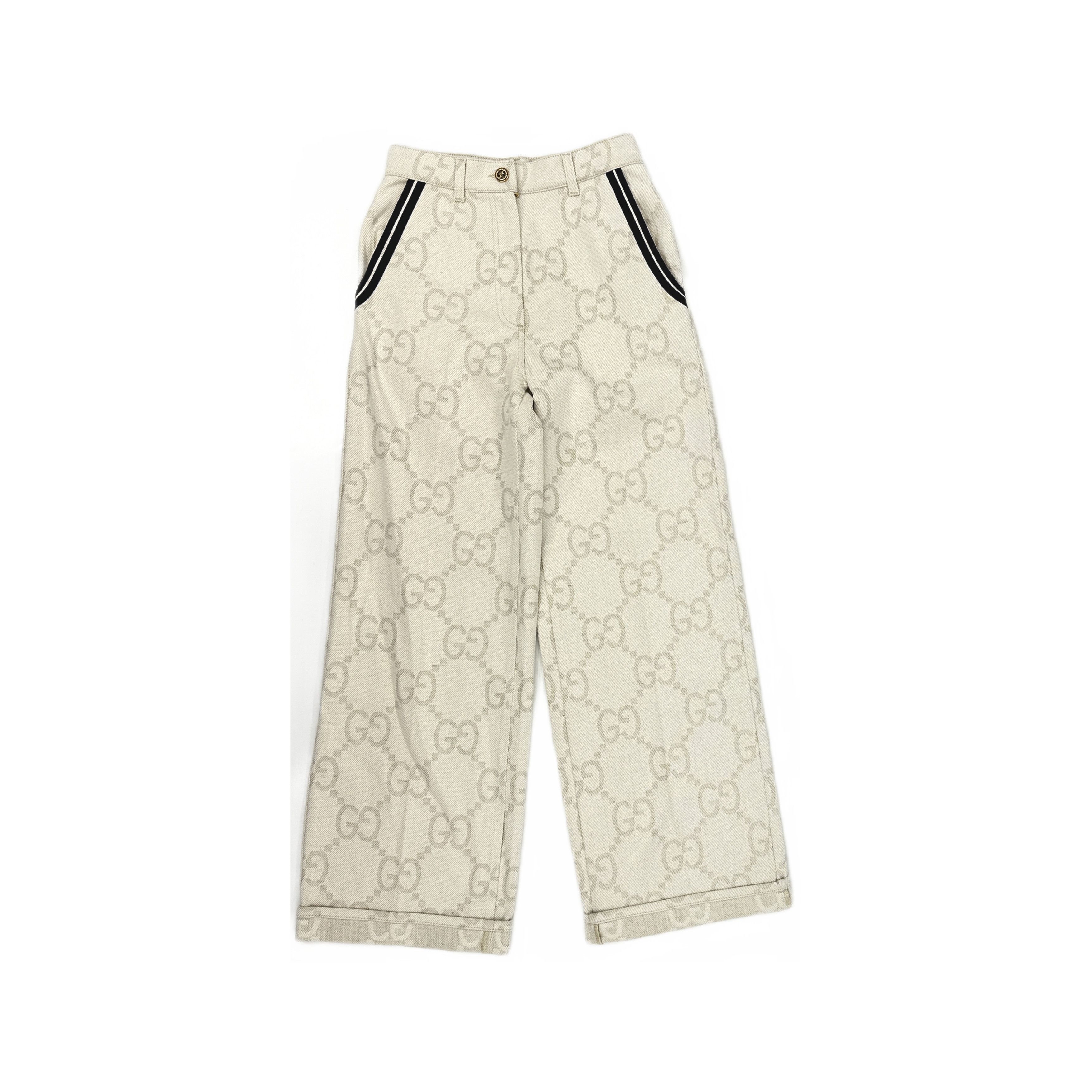 Gucci Gucci GG Monogram Canvas Wide Leg Pants 25 Size 25" / US 0 / IT 36 - 1 Thumbnail