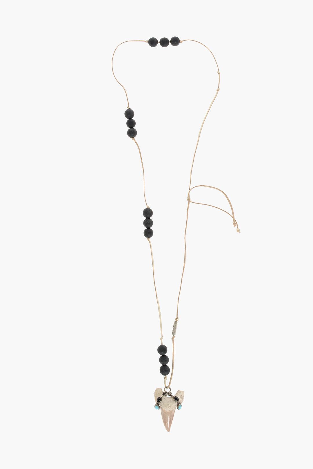 Dsquared2 Leather Necklace With Shark Tooth Pendant Size ONE SIZE - 1 Thumbnail