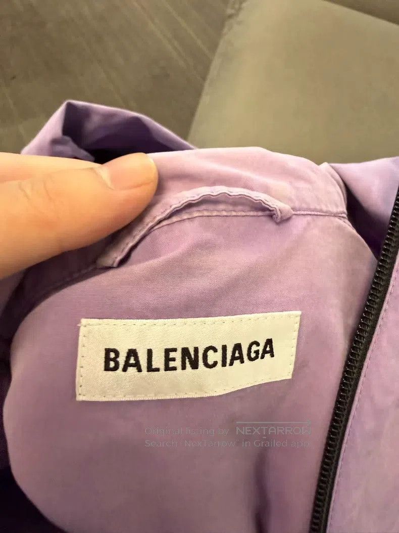 Balenciaga Balenciaga Eggplant Purple Letter Patchwork Zip-Up Windbre Size XS / US 0-2 / IT 36-38 - 3 Thumbnail