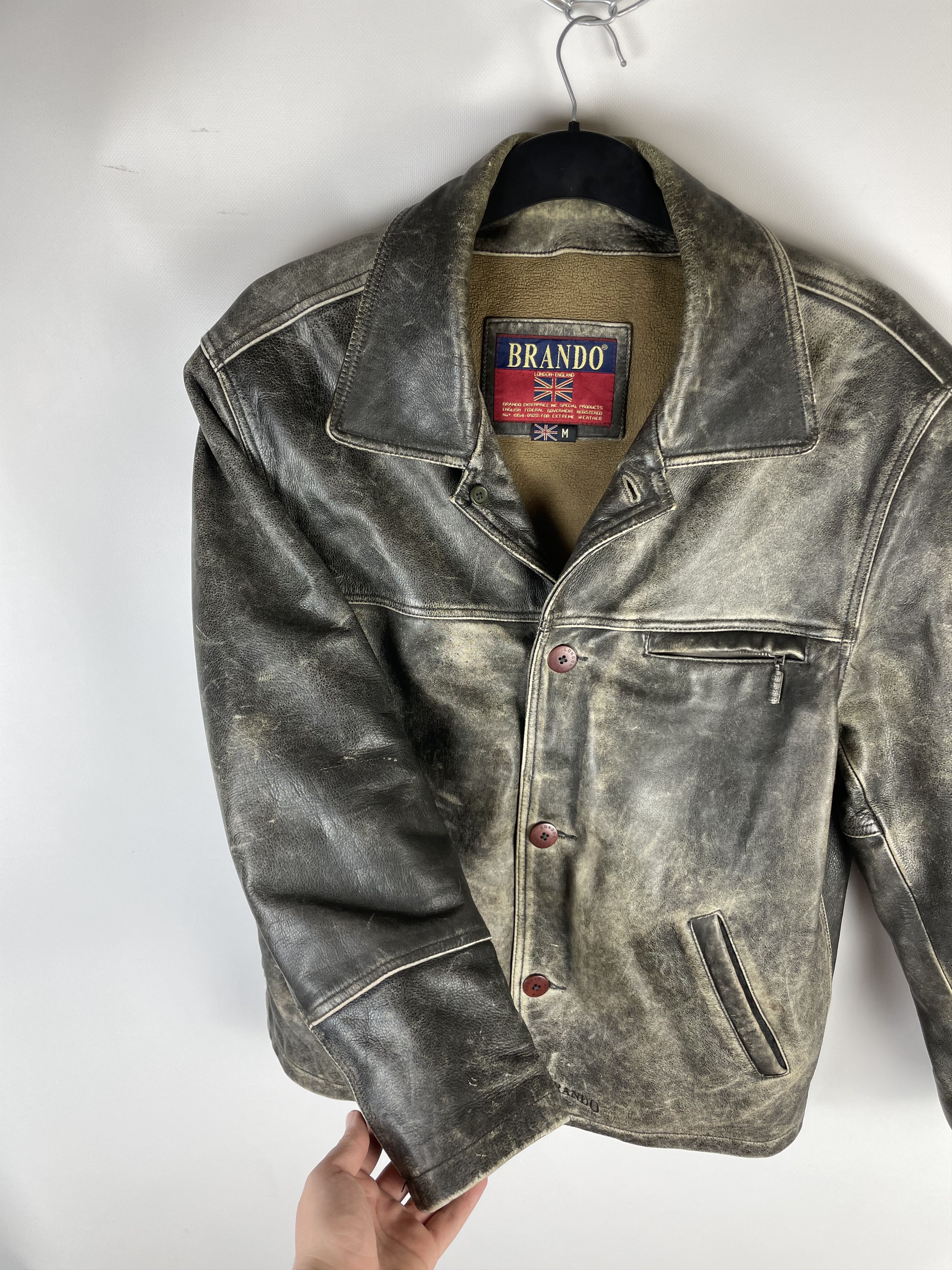 Vintage Vintage 90s Brando Leather Pilot Aviator Jacket Size US M / EU 48-50 / 2 - 6 Thumbnail