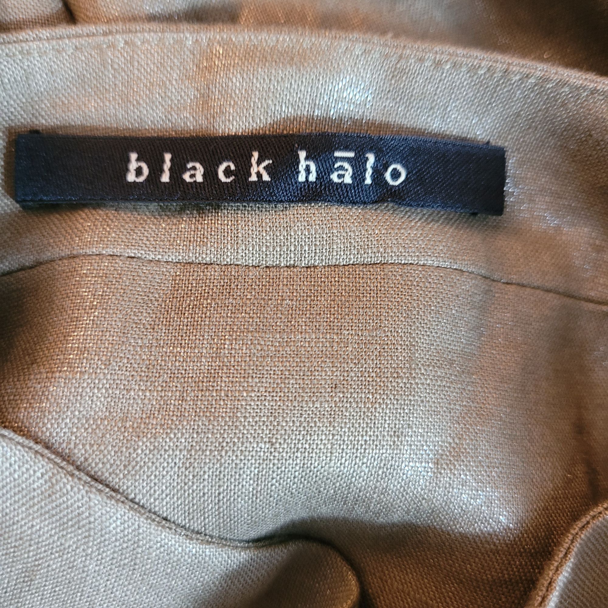 Black Halo Black Halo Linen Peasant Dress Sz 4 Metallic Bronze Apron Bu Size S / US 4 / IT 40 - 9 Thumbnail