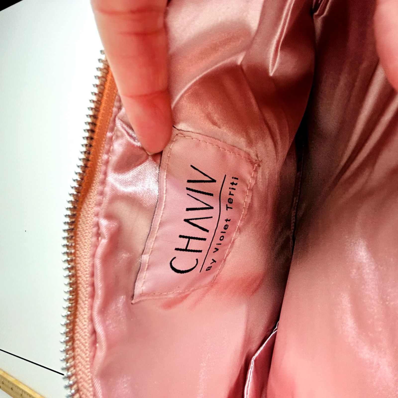 Other Chaviv by Violet Teriti Metallic Pink Clutch Chevron Purse Size ONE SIZE - 5 Thumbnail