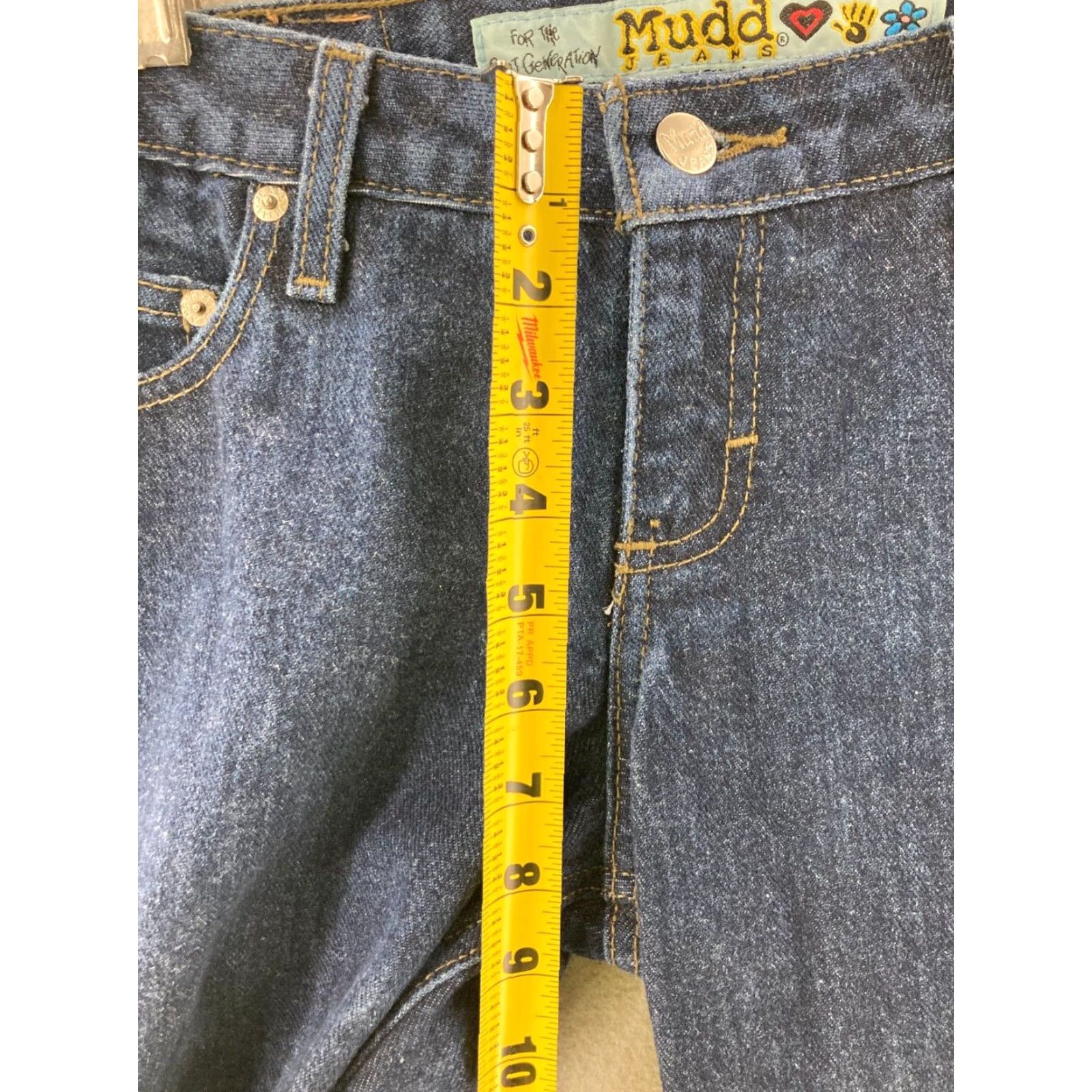 Vintage VINTAGE Mudd Jeans Women’s 5 Low Rise Flare Denim Jeans 90s Blue 100% Cotton Womens Size 5 Inseam 31" Mens/ Women? (Wait) Size 27" / US 4 / IT 40 - 4 Thumbnail