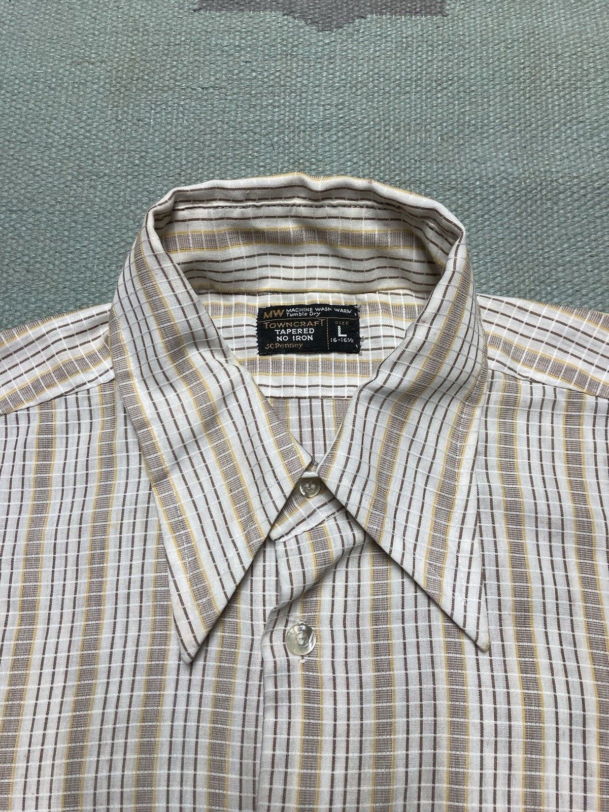 Vintage Vtg 70s button shirt Towncraft JCP plaid dagger collar large Size US L / EU 52-54 / 3 - 5 Thumbnail