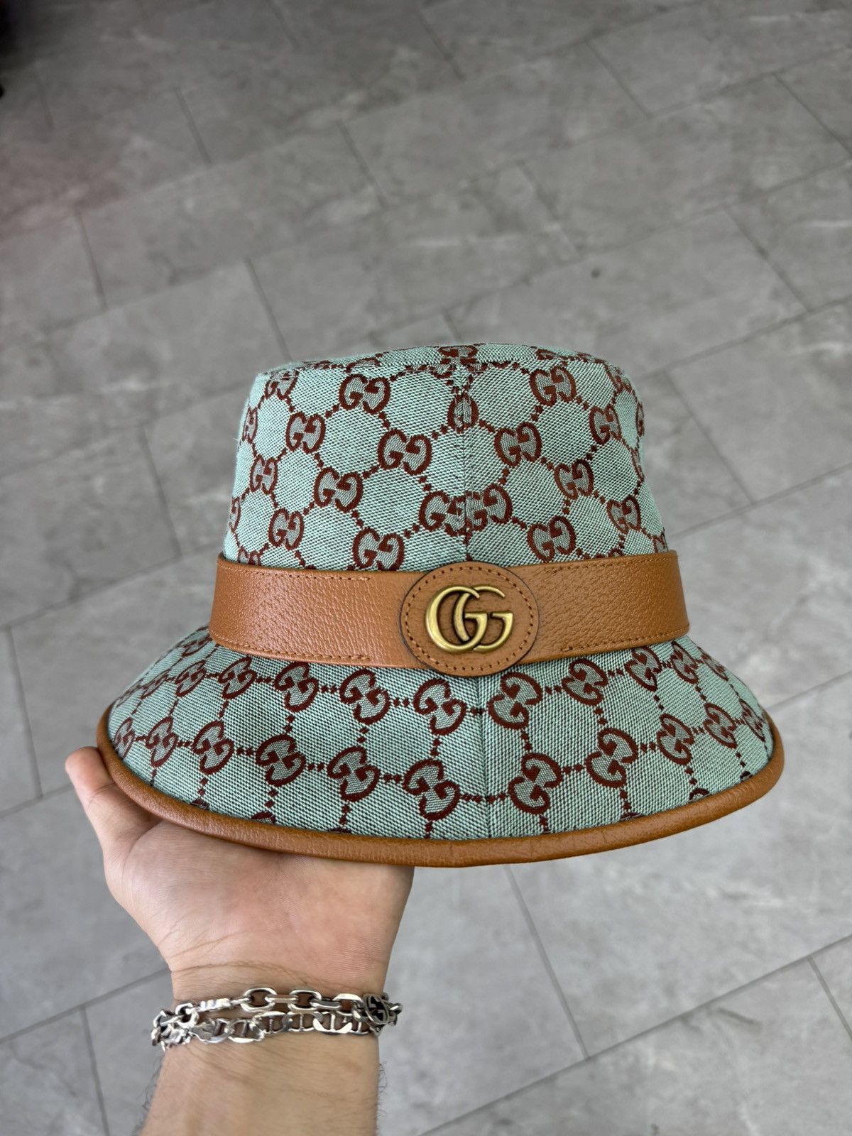 Gucci GUCCI GG Canvas Blue Bucket Hat Size ONE SIZE - 1 Thumbnail