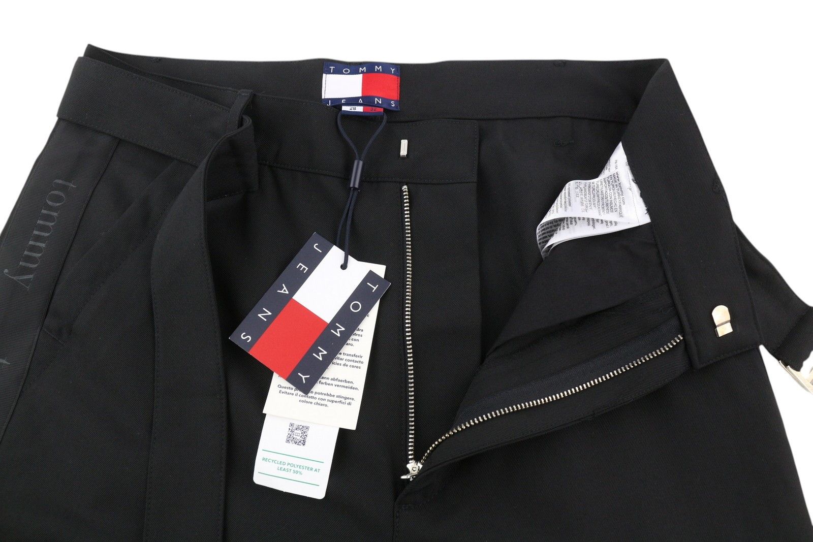 Tommy Hilfiger WIDE FIT CARGO W28/L32 Wool Blend Belted Leg Trousers 85136 Size US 28 / EU 44 - 4 Thumbnail