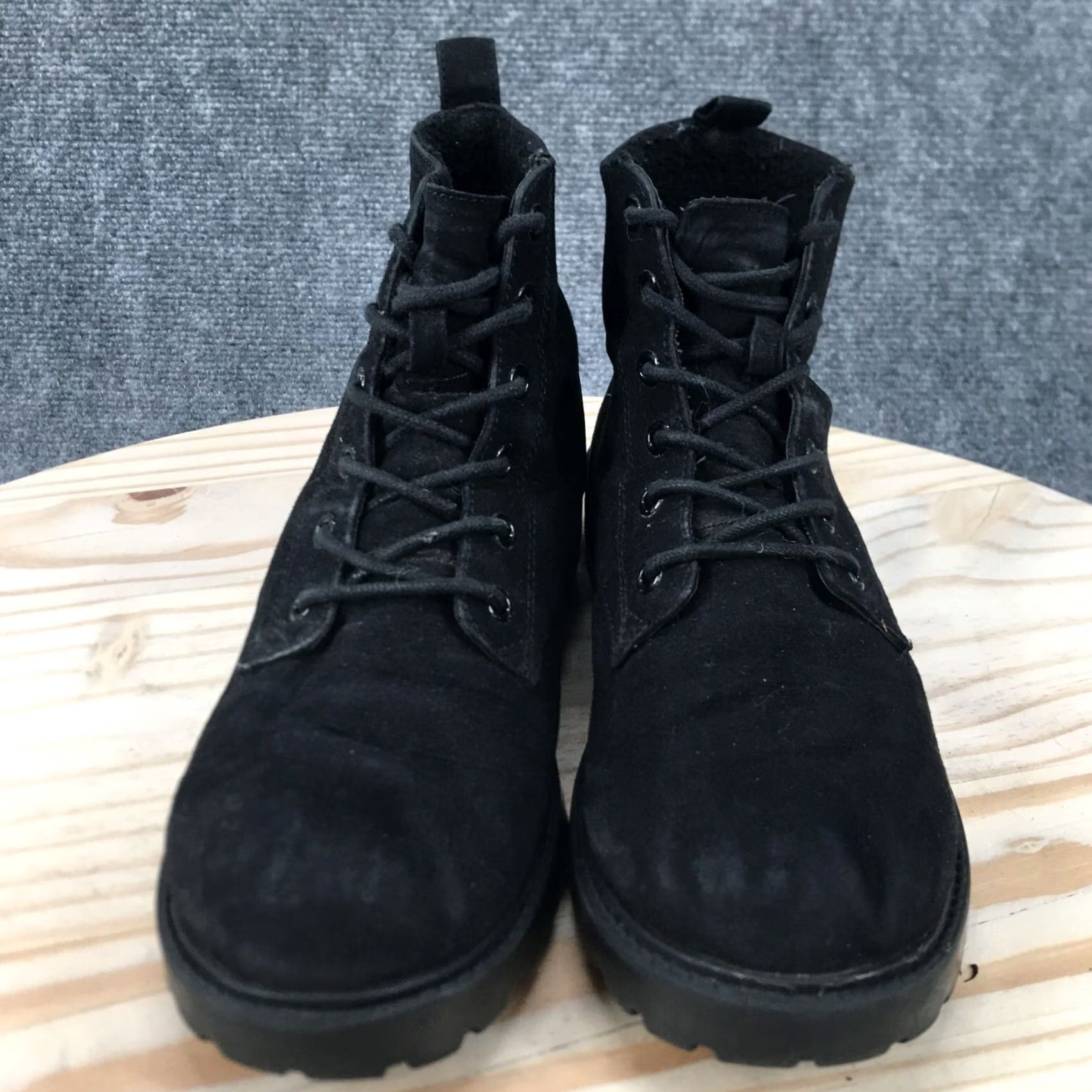 H&M Divided H&M Hiking Boots Womens 9.5 Black Suede Lace Up Ankle Bootie Shoes, Casual, Solid Black, 9.5 US, Divided by H&M, Boot, M, Women's Shoes Size L / US 10 / IT 46 - 3 Thumbnail
