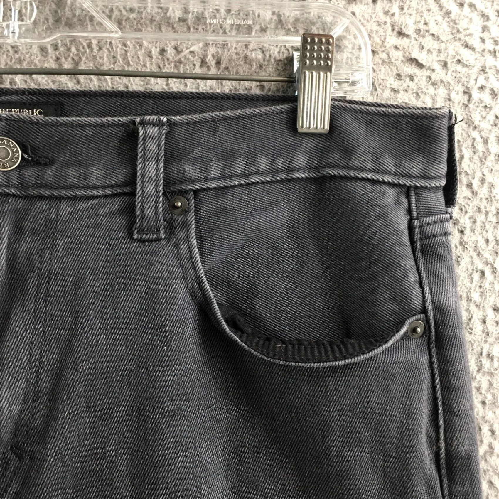 Banana Republic Banana Republic Jeans Mens 36x30 Gray Cotton Blend Straight Premium Performance 5-Pocket Denim 36 Regular Mens Size US 36 / EU 52 - 4 Thumbnail