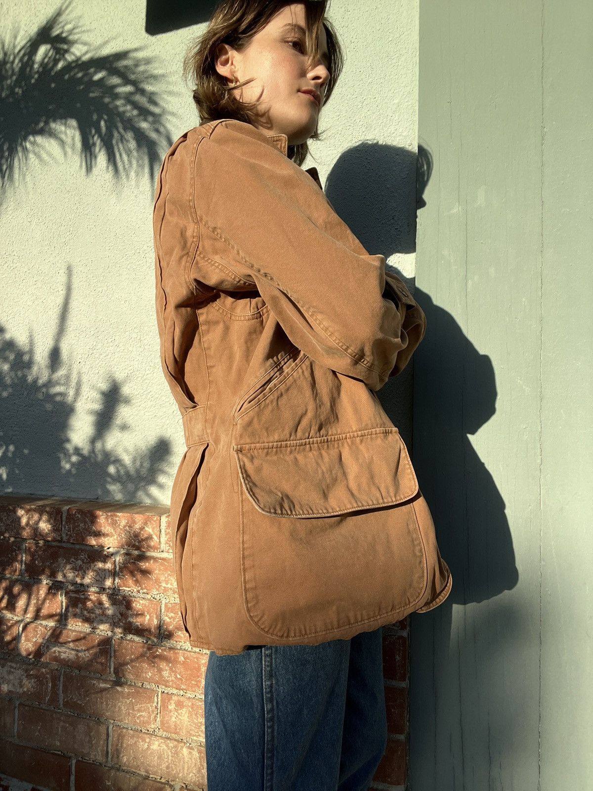 Other Faded warm tan canvas utility / chore jacket Size US M / EU 48-50 / 2 - 6 Thumbnail