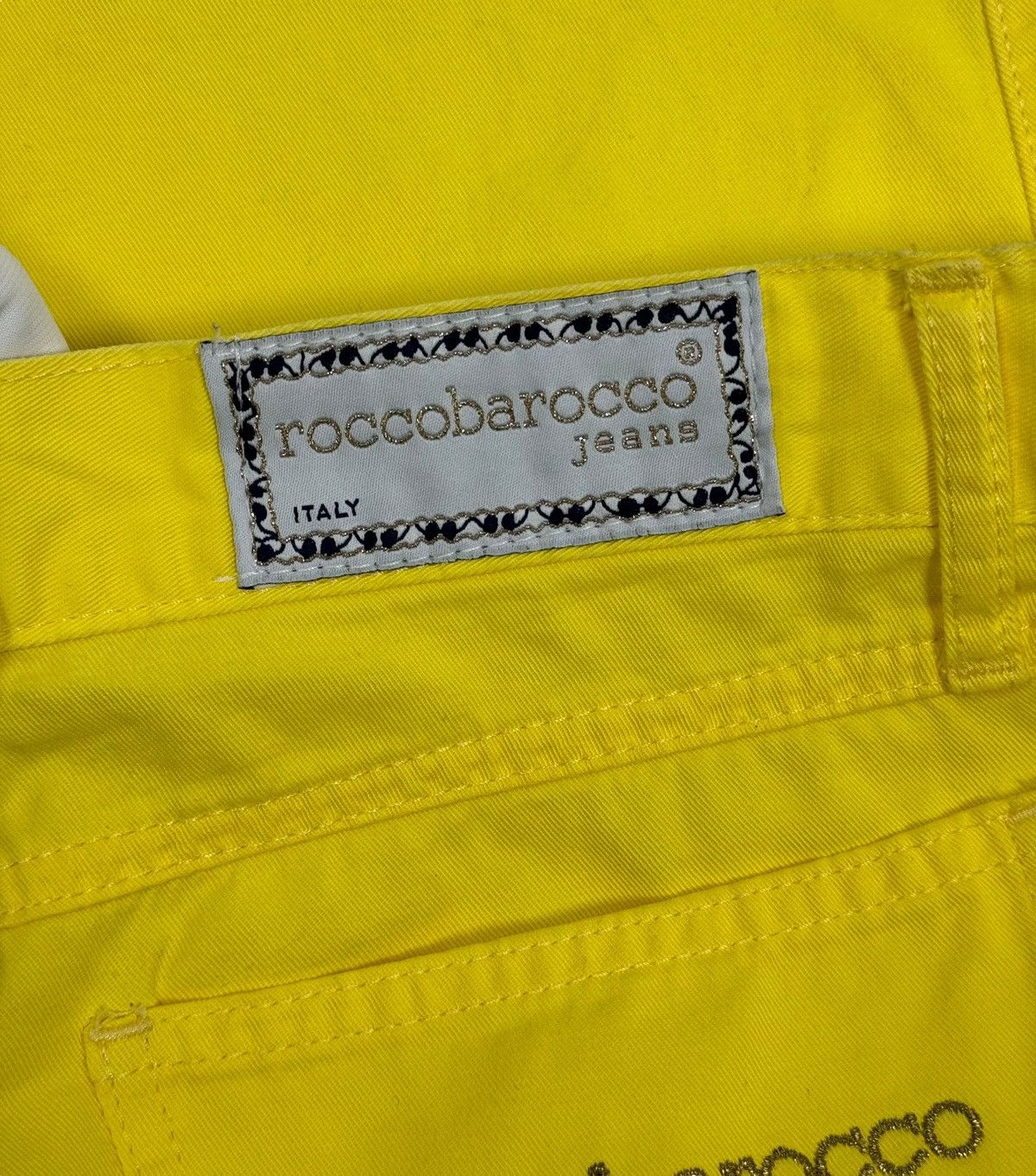 Vintage Roccobarocco Vintage Jeans Yellow Logo Size 29 Size 29" - 12 Thumbnail