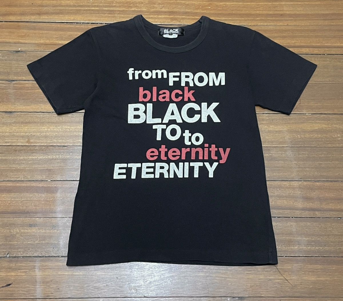 Comme des Garcons Black Very Rare Comme Des Garcons Black Wording T-shirt 2017s Size US S / EU 44-46 / 1 - 1 Thumbnail