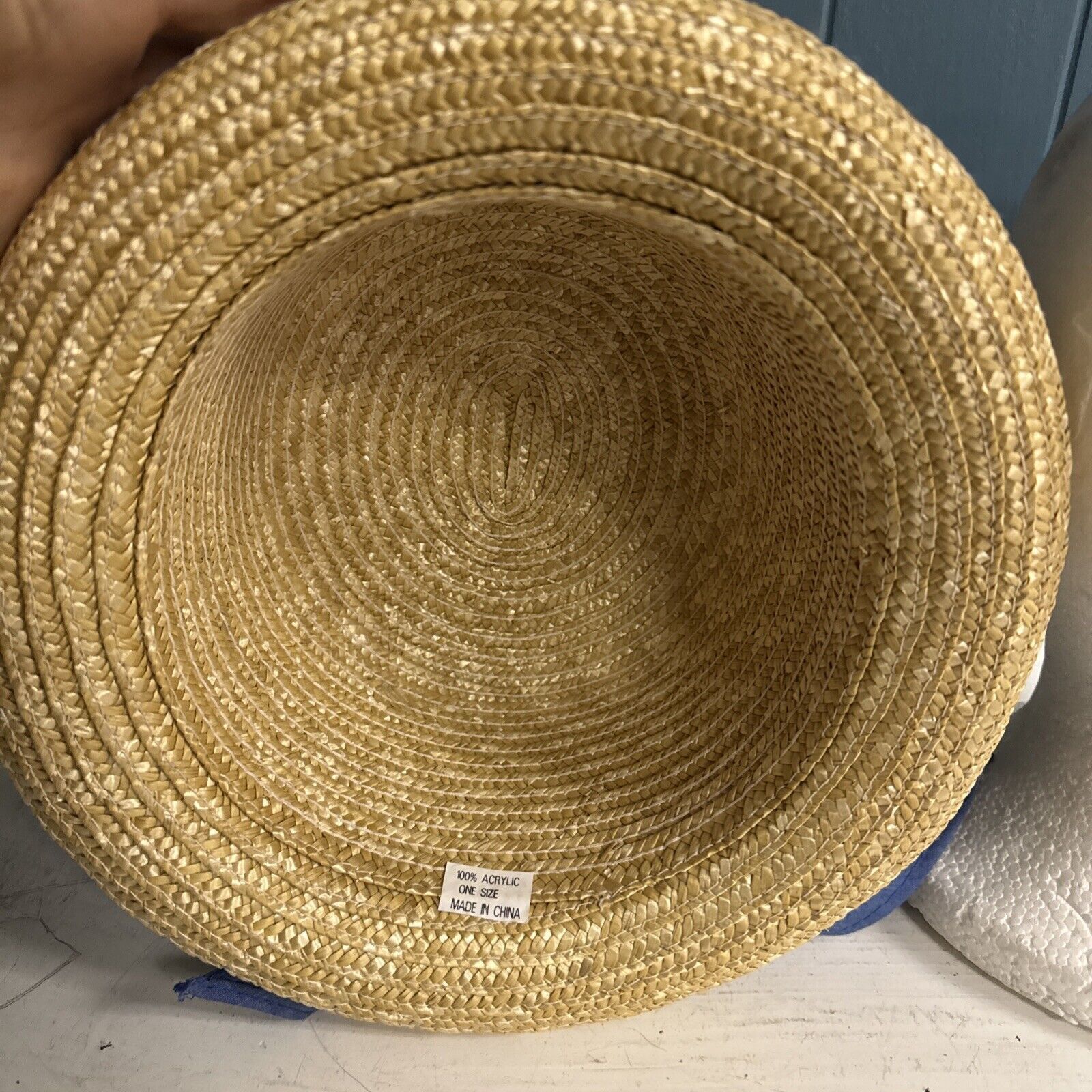 Vintage Vintage Kentucky Derby Acrylic Straw Hat With Floral bandana Size ONE SIZE - 7 Thumbnail