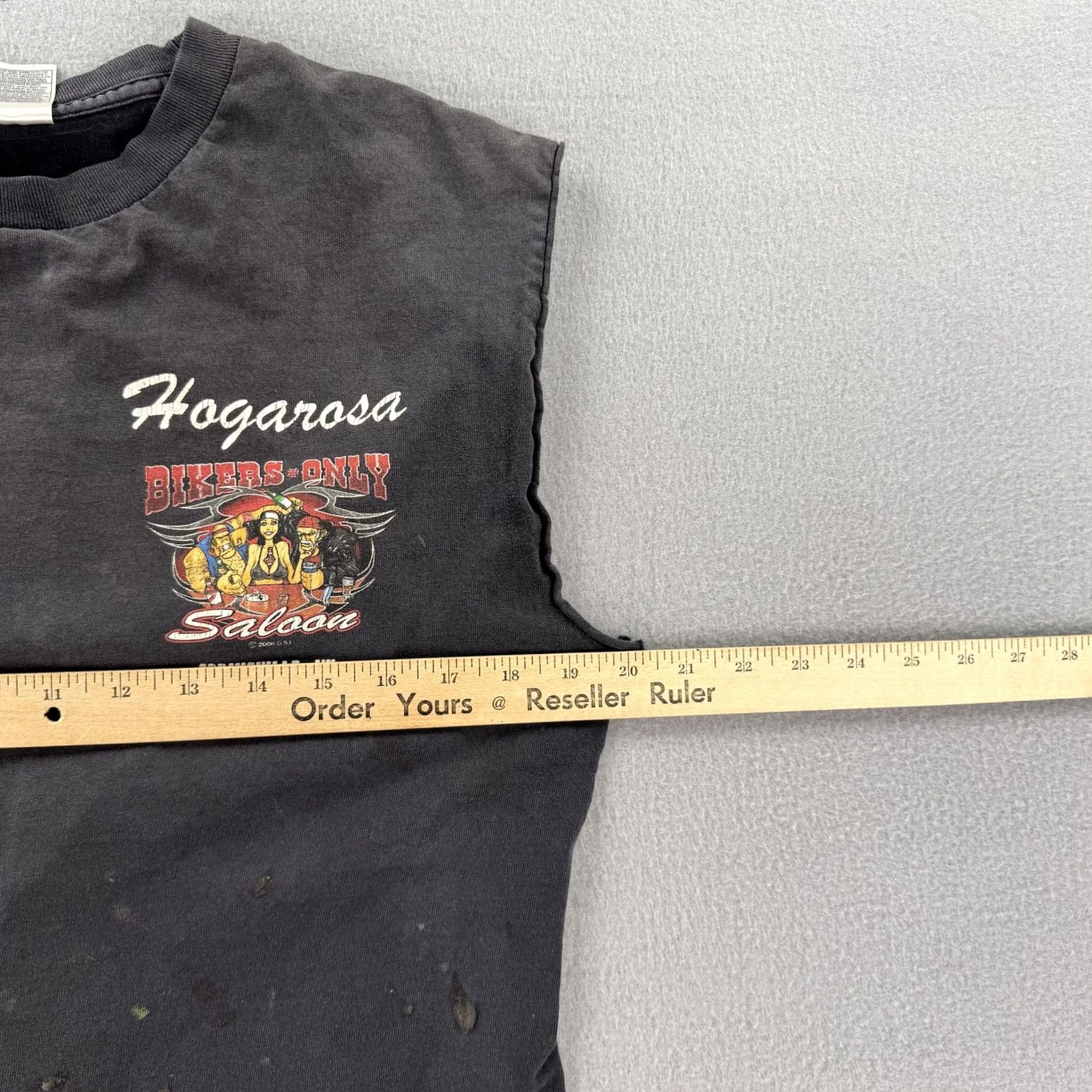 Vintage Hogarosa Bikers Only Saloon Shirt Mens Medium Sleeveless Muscle Tee Distressed Alstyle Cotton Black Crew Neck Graphic Print Vintage Biker Size US M / EU 48-50 / 2 - 7 Thumbnail