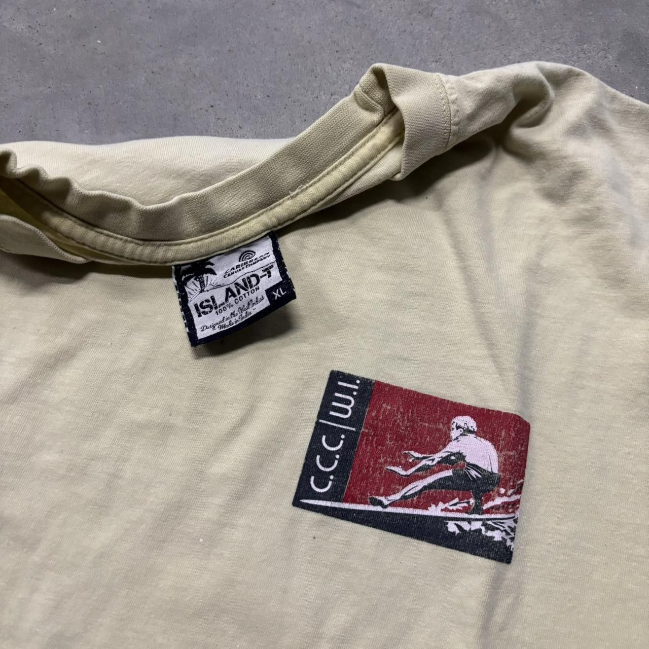 Japanese Brand × Vintage Crazy Vintage 90s Yellow Surf Graphic Tee! Size US XL / EU 56 / 4 - 5 Thumbnail