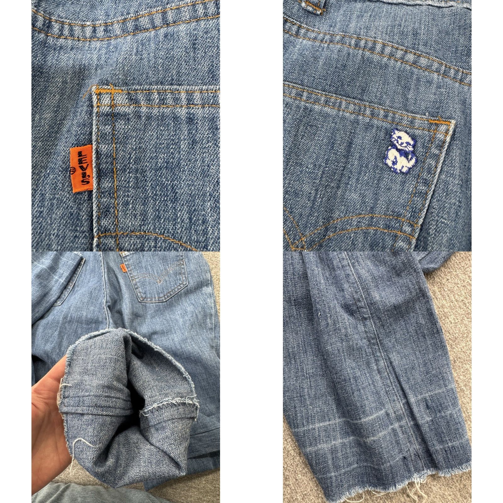 Vintage VINTAGE Levi’s Denim Jeans Big E Orange Tab 60s 70s 26x29 Made in USA Mens Rockabilly Casual Regular Blue 1970s Size US 26 / EU 42 - 9 Thumbnail