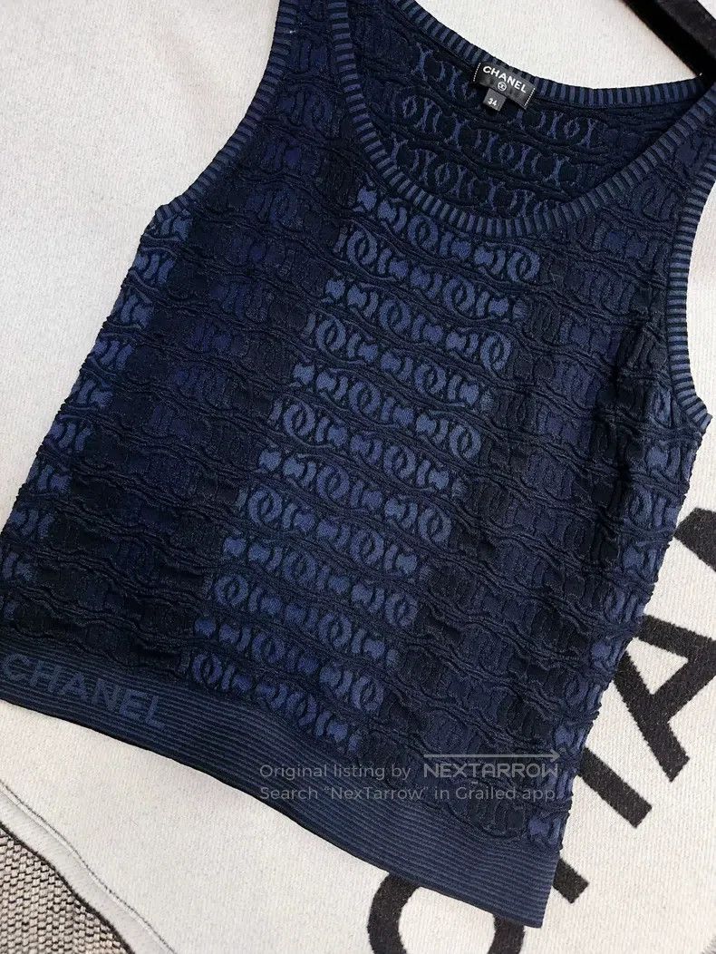 Chanel Chanel Dark blue knitted suspender vest Size XXS / US 00 / IT 34 - 8 Thumbnail