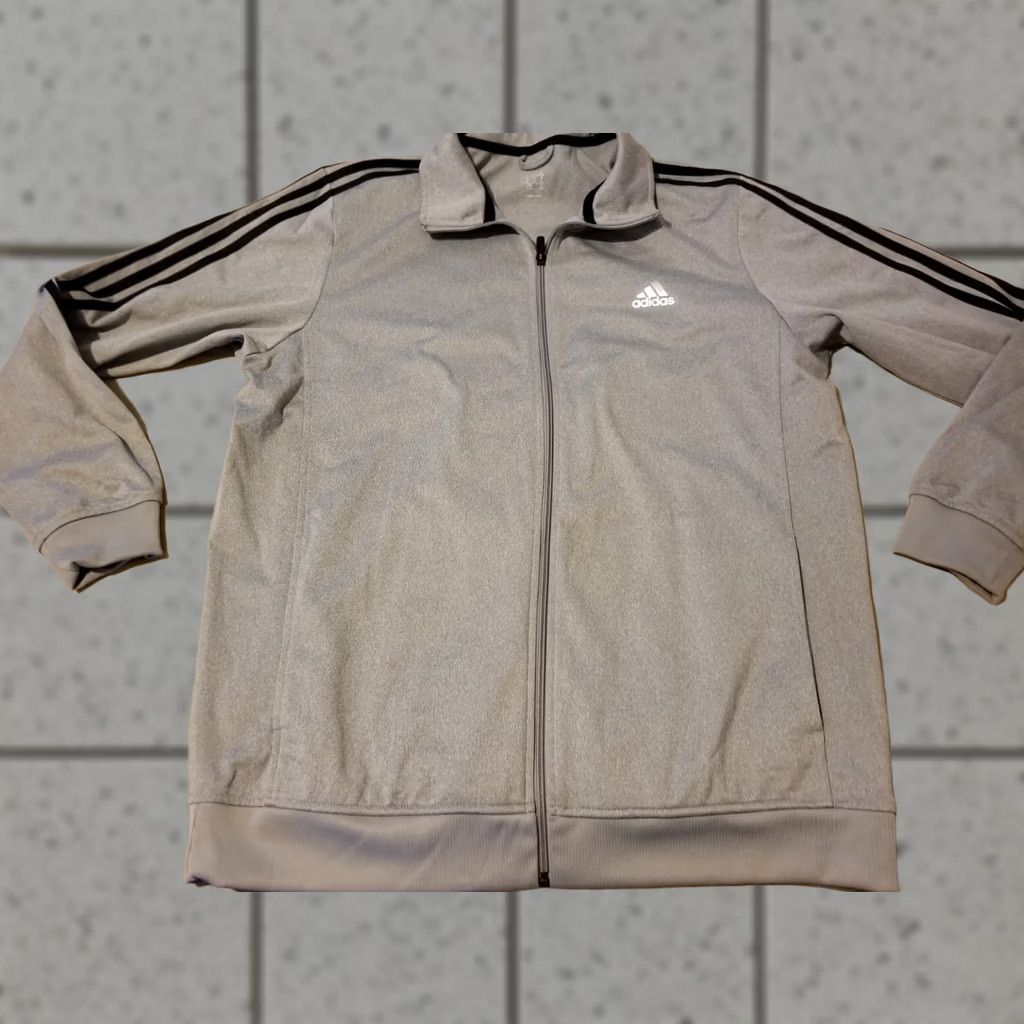 Adidas Mens adidas Jacket XL Grey Gray Athletic Gym Workout Size US XL / EU 56 / 4 - 1 Thumbnail